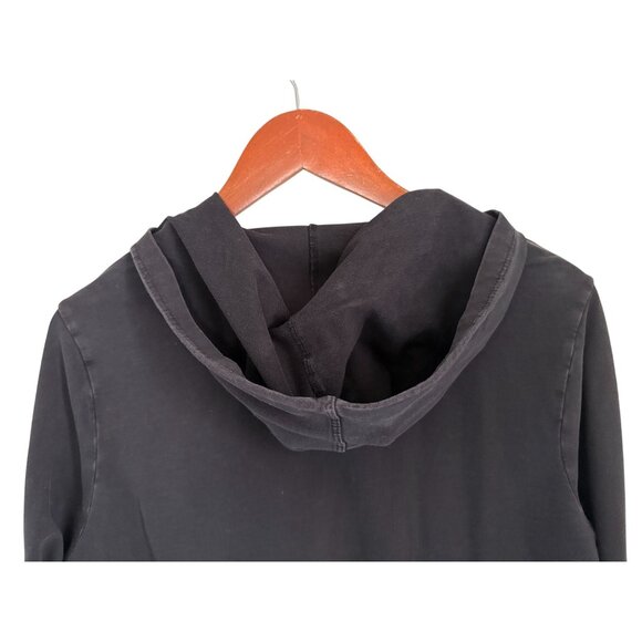 James Perse Womens Black Zip-Up Hoodie Jacket With Pocket Size 4 Cotton Blend Ca - Picture 5 of 7